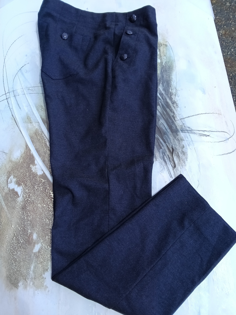 Banana Republic Women's Navy High-Waist Dress Pants
